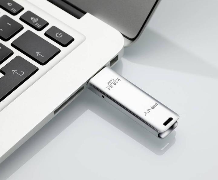 Actual product image PNY Elite Steel 3.1 (64 GB, USB-A, USB 3.1)