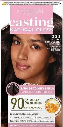 L'Oréal Paris Casting Natural Gloss Permanent Coloring, Farbbad und Glanzton 223 Very Dark Brow (223 Sehr dunkles Braun)