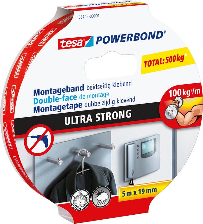 tesa Powerbond ULTRA STRONG double-sided mounting tape (19 mm)