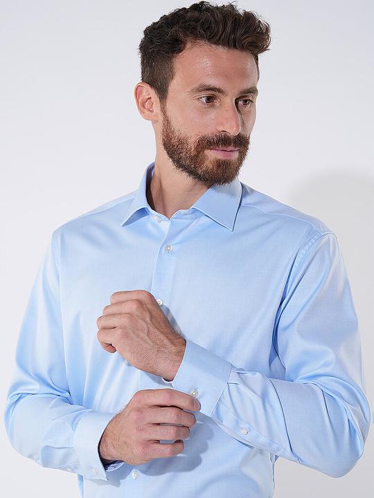 Actual product image Eterna Men's shirt MODERN FIT long sleeve standard BLUE size 43 (43)