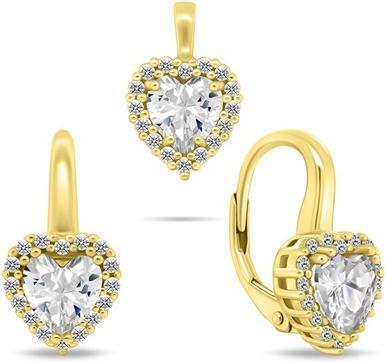 Immagine prodotto Brilio Silver - Gold-plated heart jewelry set with zircons SET273Y (earrings. pendant)