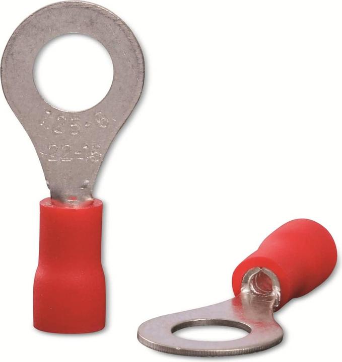 Produktbild Quadrios 22C443 Ringkabelschuh Querschnitt (max.)=1.5 mm² Loch-Ø=6.5 mm Teilisoliert Rot 1 Set