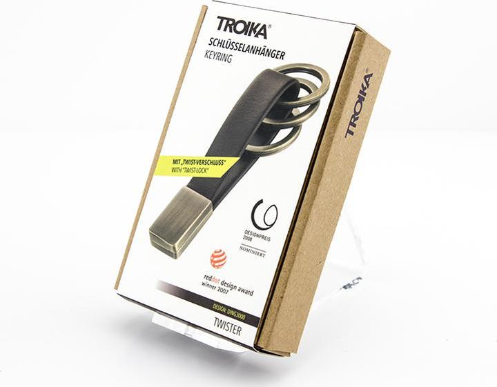 Produktbild Troika TWISTER ANTIK Schlüsselhalter Lederschlaufe mit "TWIST-Verschluss", braun/antik gold