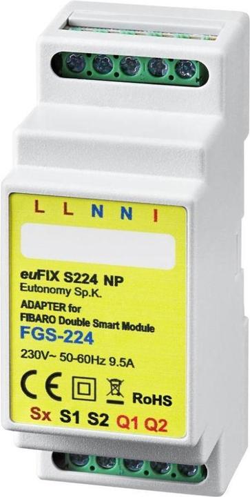 Image du produit Eutonomy euFIX/Adaptateur DIN pour Fibaro FGS-224 Smart Module Double