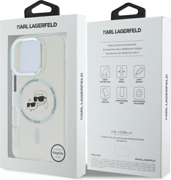 Produktbild Karl Lagerfeld KLHMP16LHLSKCH iPhone 16 Pro 6.3" biały/white hardcase IML Metal Karl&Choupette Head (Apple iPhone 16 Pro)