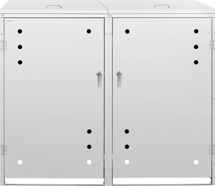 Produktbild Ulsonix Mülltonnenbox Edelstahl Mülltonnenverkleidung Mülleimerbox 2 x 240 l Schloss (480 l)