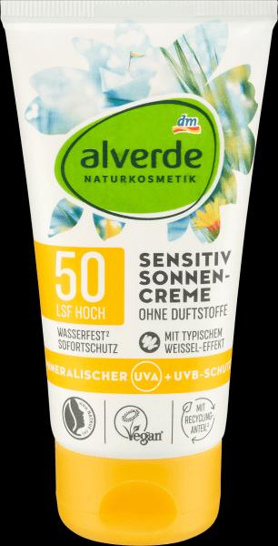 dm alverde Sensitive (Suntan cream, SPF 50, 75 ml)