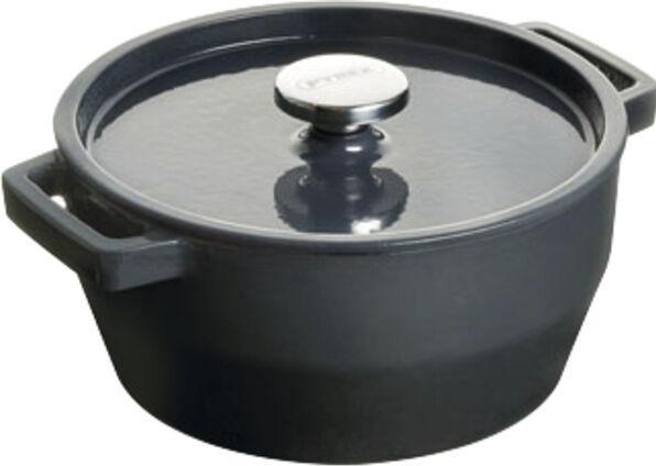 Pyrex Slow Cook roasting pan, round, with lid, ø: 280 mm, grey (28 cm, Casserole + Stewpot, Cast iron)