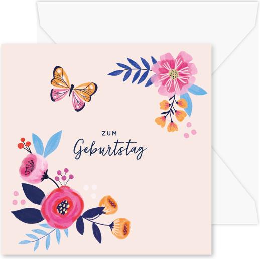 Actual product image Pop-up card - Happy birthday flowers