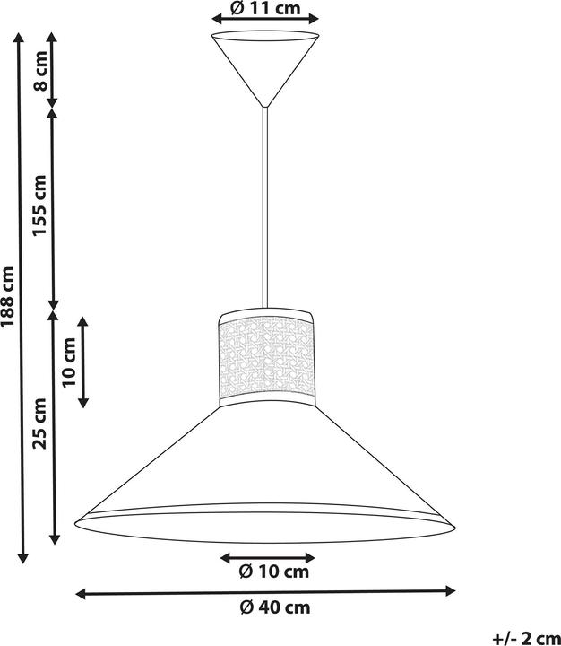 Productafbeelding Beliani Hanglamp wit / naturel kegelvorm MANTUA (E27)