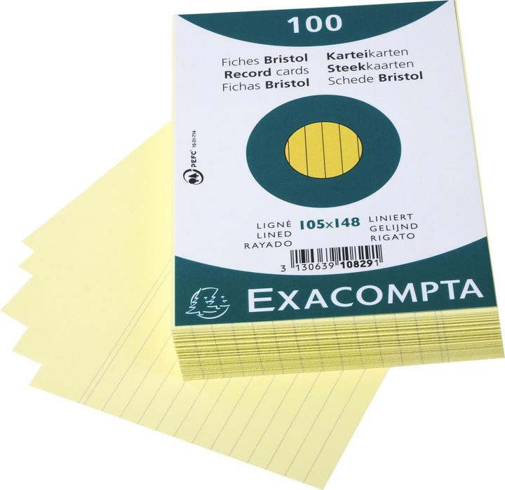 Image du produit Exacompta Fiches (105 x 148 mm, 205 g/m², 100 x)