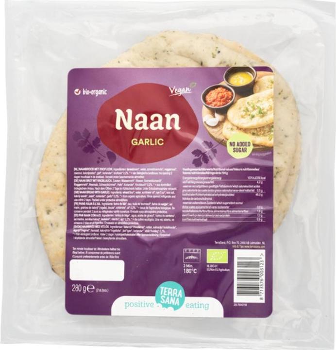 Image du produit Terra Sana Naan Garlic 2 pièces Bio (280 g)