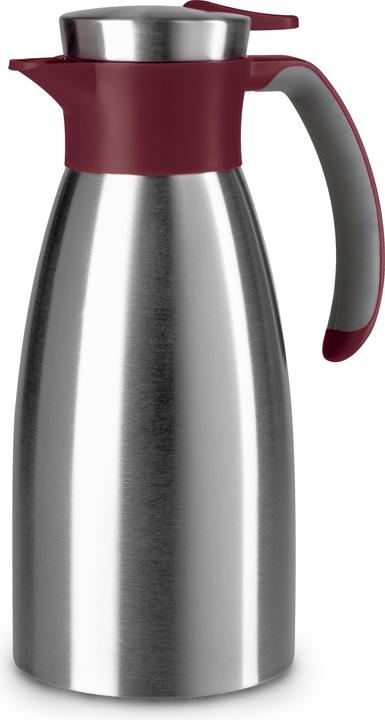 Actual product image Emsa Vacuum jug SOFT GRIP, 1.0 litre, stainless steel / wine red One-handed operation with quick-tip (1 l)