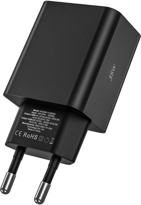 Image du produit Tech-Protect C35W 2x USB-C PD Chargeur réseau 35W avec câble USB-C / USB-C - blanc (35 W)