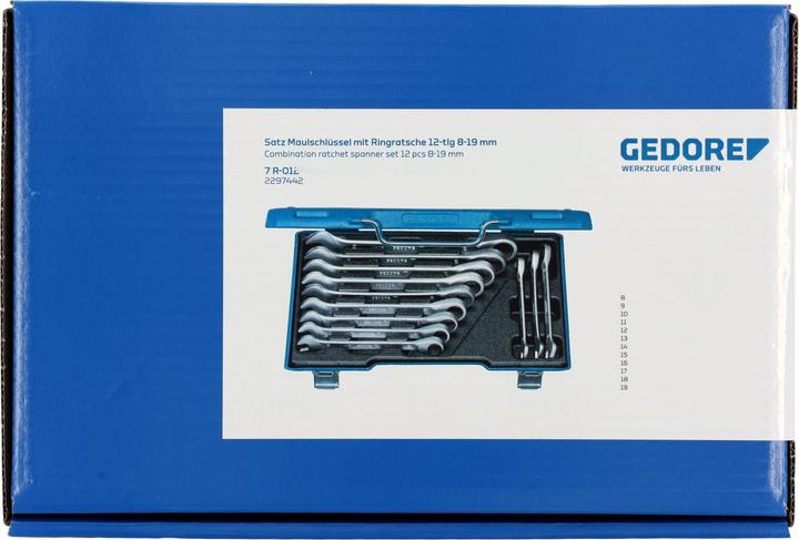Immagine prodotto Gedore 7 R-012 Set di chiavi con cricchetto ad anello 12 pezzi 8-19 mm (8 mm, 9 mm, 10 mm, 11 mm, 12 mm, 13 mm, 14 mm, 15 mm, 16 mm)