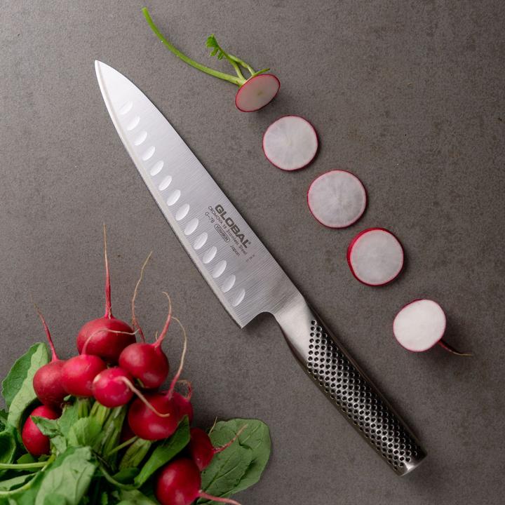 Actual product image Global Cooks Knife Fluted 20cm Blade (G-78 )