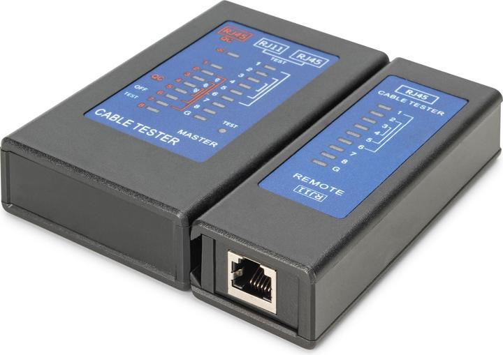 Produktbild Digitus Kabeltester, Netzwerk, RJ45, Einseitiger Tester Hauptgerät, Remote, PoE Tester, mit Schutzkoffer