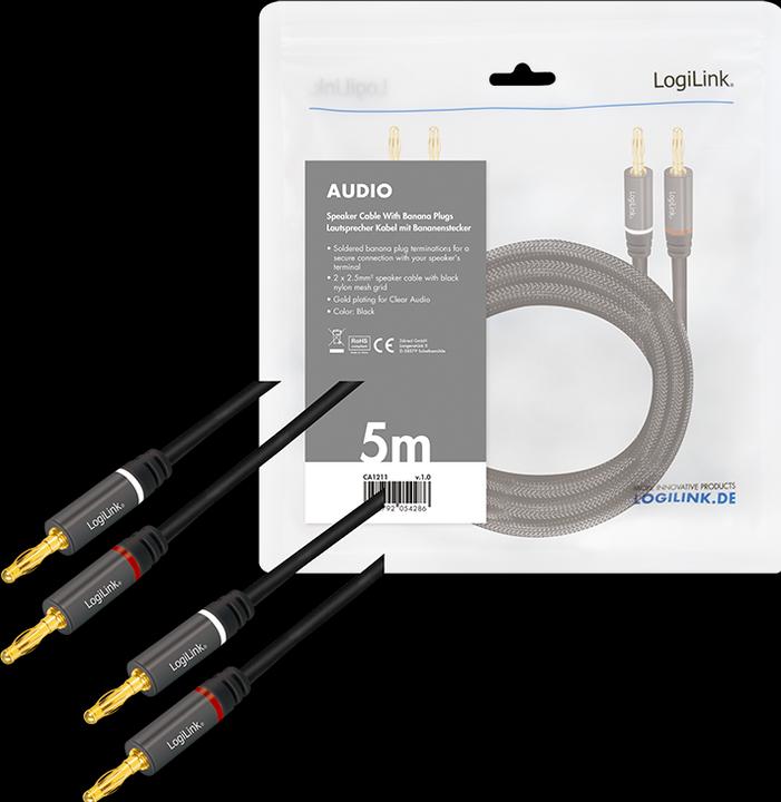 Produktbild LogiLink CA Lautsprecherkabel (5 m, 2 mm²)