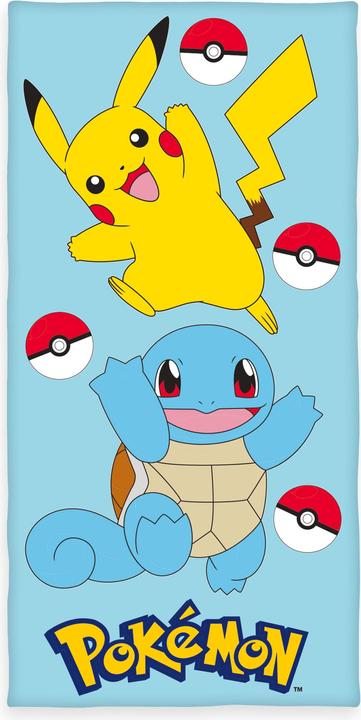 Actual product image Herding Pokemon velour towel Pikachu & Schiggy 75 x 150 cm (75 x 150 cm)