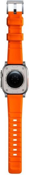Actual product image Nomad Rugged Strap -ranneke, Apple Watch 49 / 45 / 44 /, oranssi / hopea (45 mm, 44 mm, 42 mm, 49 mm, Tyres)