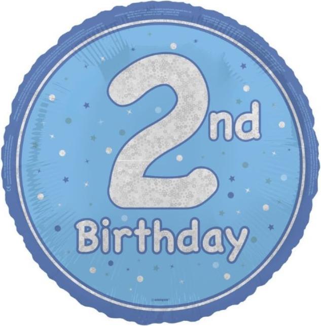 Actual product image Unique Party Prism 2nd Birthday Foil Balloon