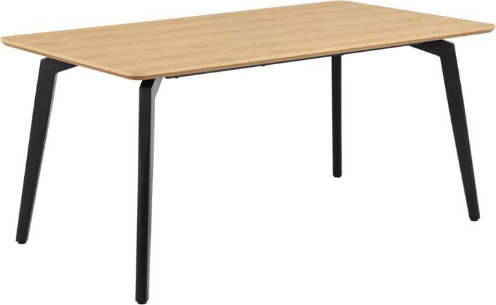 AC Design Cadiz Esstisch Basel-Stoff, beige 24, Sockel aus (160 x 90 x 75 cm)