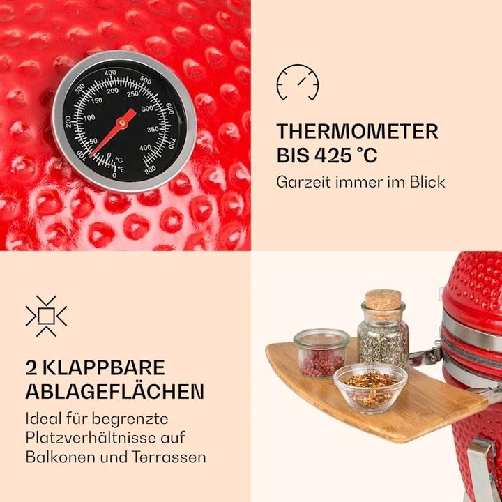 Immagine prodotto Klarstein Princesize Pro KamadoGrill Rosso (260 mm)