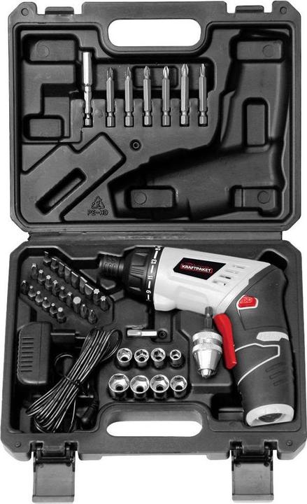 Actual product image Dino Mini cordless screwdriver set Multiplex 3.6V 5Nm 41 pcs. (Rechargeable battery operated)
