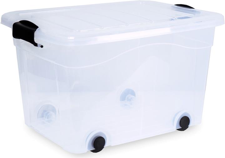 Image du produit Siena Home Lot de 2 boîtes de rangement 60 l avec roulettes (61 x 45 x 36 cm, 60 l)
