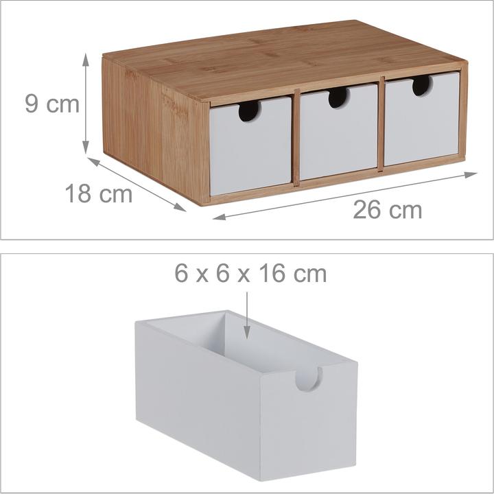 Produktbild Relaxdays Bambus-Schubladenbox