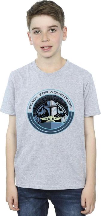 Actual product image Star Wars Boys The Mandalorian Grogu Ready For Adventure T-Shirt (140, 146)