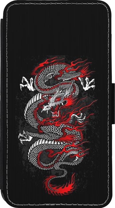 Actual product image PhoneLook Cover Wallet Black Japanese style Dragon Tattoo Red Black (Apple iPhone 13 mini)