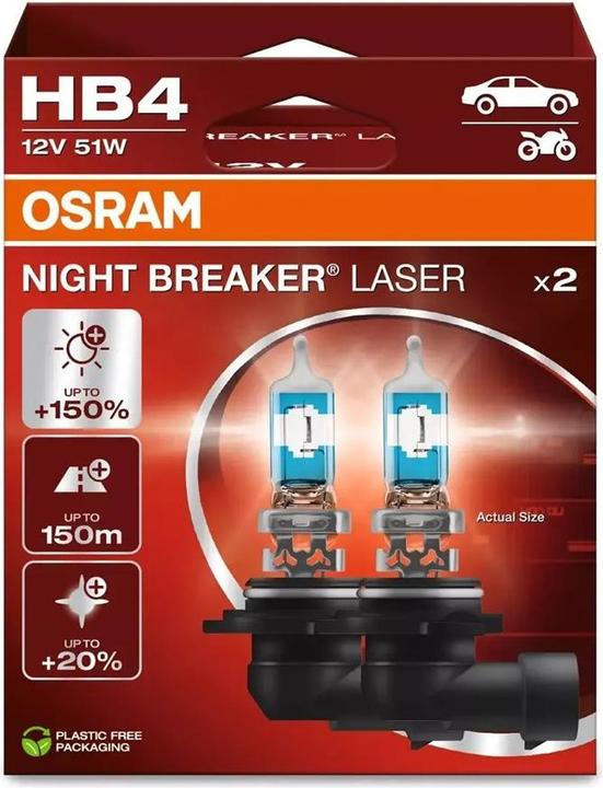 Produktbild Osram 9006NL-2HB Halogen Leuchtmittel Night Breaker® Laser Next Generation HB4 5 (HB4)