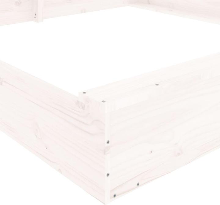 Actual product image VidaXL Sandkasten mit Sitzen Weiss Quadratisch Massivholz