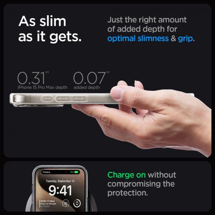 Actual product image Spigen Ultra Hybrid Zero One (MagFit) iPhone 15 Pro Max Case Natural Titanium (Apple iPhone 15 Pro Max)