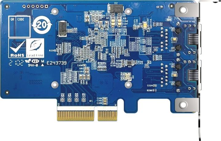 Produktbild QNAP Dual-port 10GBASE-T, 10GbE, network expansion card, Intel X710 PCIe Gen3x4
