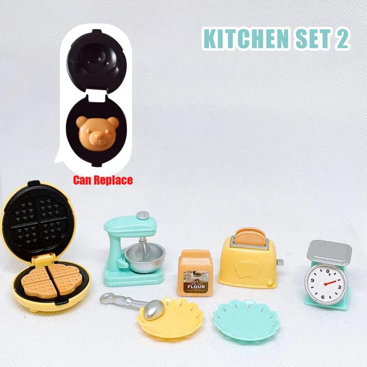 Immagine prodotto Activity Board Casa delle bambole fai da te Orso Biscotti 1/12 Mobili in miniatura Tostapane Forno Miscelatore
