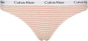 Image du produit Calvin Klein Femmes THONG Tangahschen, Feeder Stripe Haferflocken Heather, 36 (S)