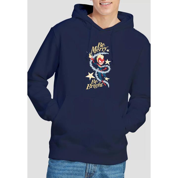 Actual product image Captain Marvel Mens Be Merry Be Bright Hoodie (L)