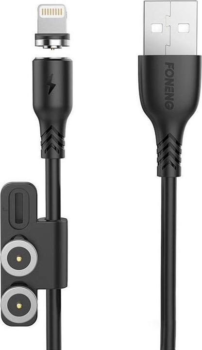 Immagine prodotto Foneng X62 Cavo magnetico 3in1 da USB a USB-C / Lightning / Micro USB, 2,4A, 1m (nero) (1 m, USB 3.2 Gen 2)