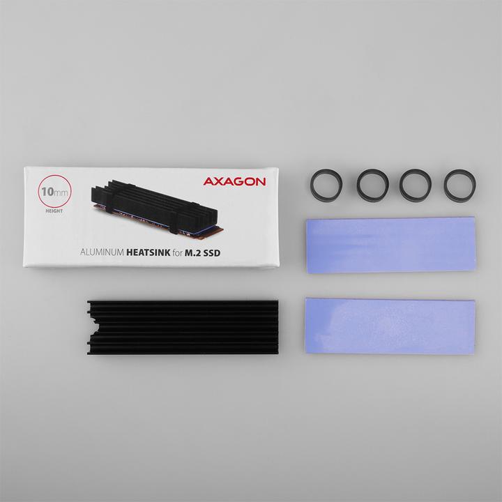 Produktbild Axagon CLR-M2L10 passiver M.2-SSD-Kühlkörper - 2280, 10 mm Höhe, Aluminium