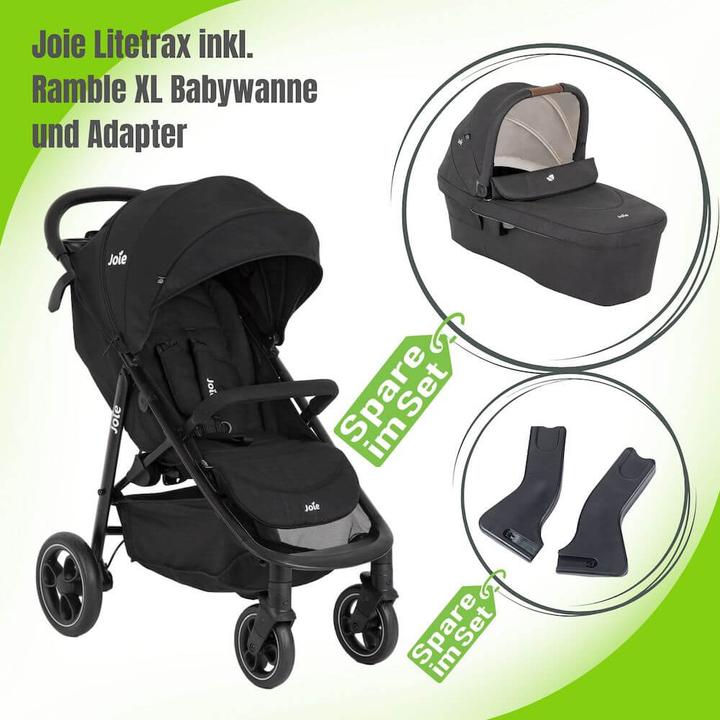 Produktbild Joie Litetrax Buggy inkl. Ramble XL Babywanne und Adapter