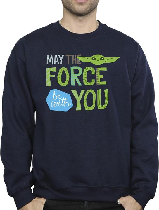 Actual product image Star Wars Mens The Mandalorian May The Force Be With You Sweatshirt (XL)