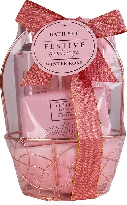 Actual product image Accentra FESTIVE FEELINGS gift set in round wire basket, fragrance: Winter Rose