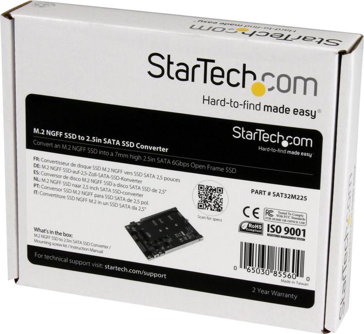 Image du produit StarTech Adaptateur convertisseur M.2 NGFF SSD en 2,5 pouces SATA