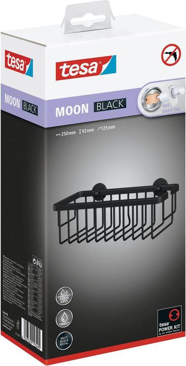 Immagine prodotto tesa Piatto doccia MOON BLACK con soluzione adesiva senza forare (9 x 13 x 29 cm)