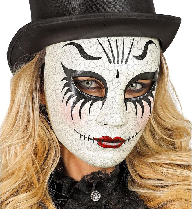 Actual product image Widmann Commedia Dell'Arte Mask Cracked Face