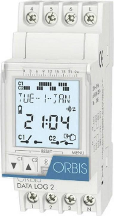 Orbis DIN rail time switch DATA LOG 2 230 V