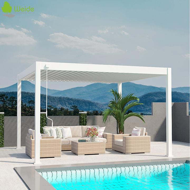 Immagine prodotto Weide Pergola Deluxe Plus 4x4m con tetto a doghe bianco (400 cm, 400 cm)