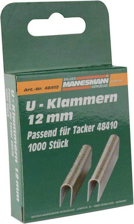 Actual product image Mannesmann Spare staples 12 mm U-shape, for tacker 48410